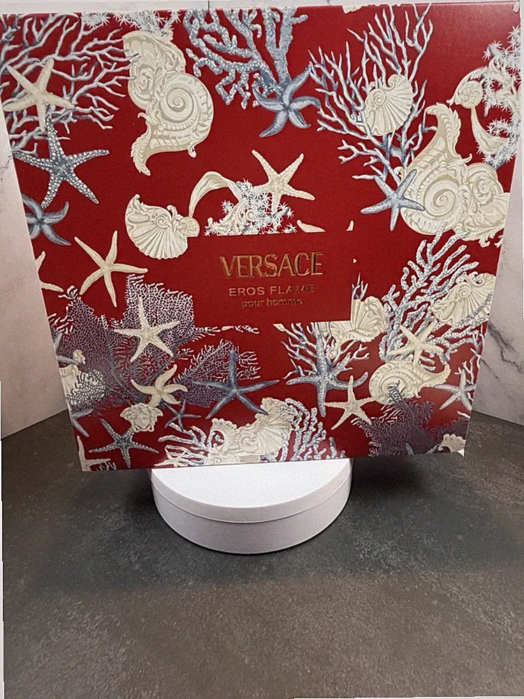 Versace Eros Flame Men's Fragrance Gift Set Spray Shower Gel 3.4 0.17 5.0 fl oz