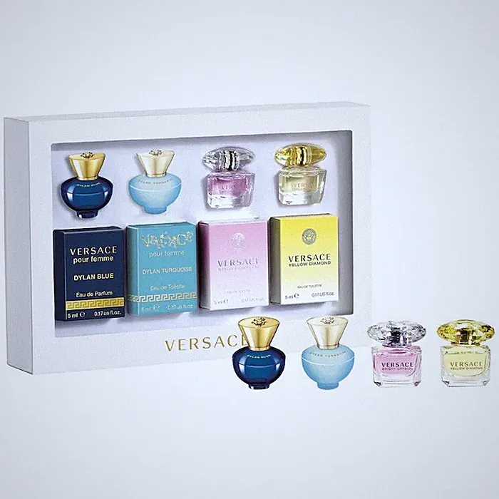 VERSACE Women’s Mini Perfume 4PC Gift Set (Dylan Blue/Turquoise/Crystal/Diamond)