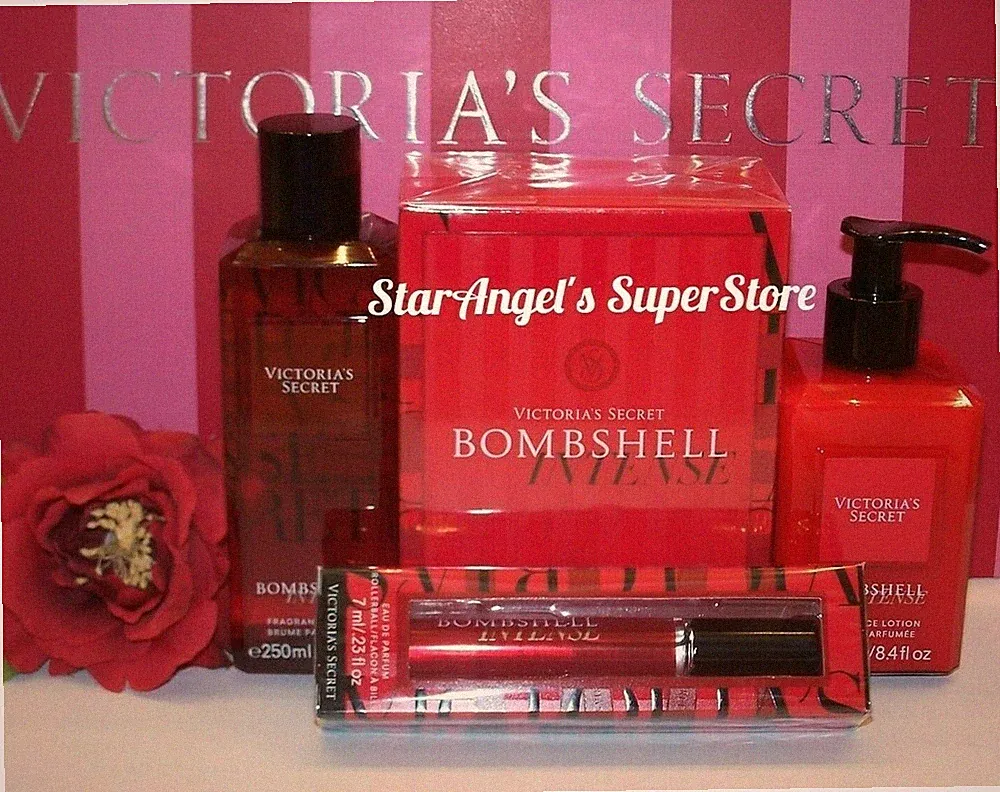 Victoria's Secret Bombshell Intense Perfume 3.4 oz Rollerball, Lotion & Mist NEW